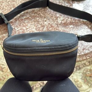 Crossbody or waist. Perfect for walks shopping~keys, money, sunglasses, etc.